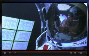 Felix Baumgartner waiting to launch with Red Bull Stratos Mission